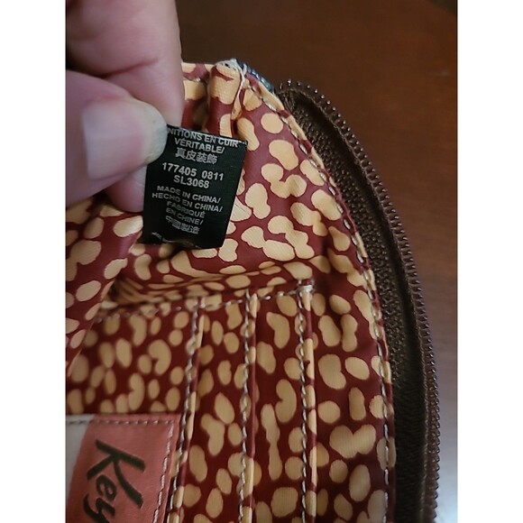 Fossil Key Per Brow Floral Coated Canvas Wristlet Zipper Cards Key Hole Logo - Picture 7 of 7